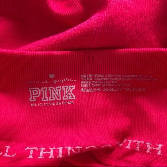 VS PINK Spiritual Gangster Collab Raspberry Pink Compression Shortie Womens M/L - Picture 5 of 11
